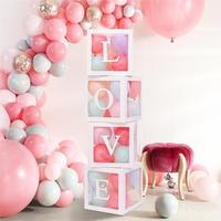 Boîte à lettres transparente en PVC de haute qualité 30*30 cm, 26 lettres, décoration pour anniversaire, fête de remise de diplôme, vente chaude