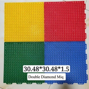 Modular Basketball Court Vinyl Flooring Interlocking Polypropylene <b>Plastic</b> for Indoor Schools Accessory <b>Edging</b> Included - Product Image 6