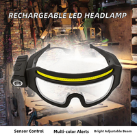 Lampe frontale LED COB super lumineuse, étanche IP65, faisceau réglable, détecteur de mouvement, rechargeable, pour le camping