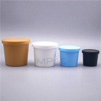 Pot en plastique blanc givré PP, forme de pot de fleurs, 200 ml, pour emballage de gommage au sel de bain