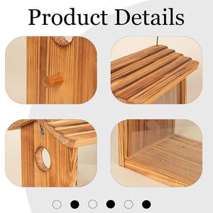 뒤뜰 발코니에 적합한 야외 나무 조류 피더 조류 관찰을위한 벽 장착 나무 조류 피더 - Product Image 4