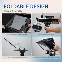 FEELWORLD TP16 vidrio teleprompter plegable para tableta Smartphone hasta 16 ", logotipo personalizado y caja de embalaje, venta al por mayor a granel