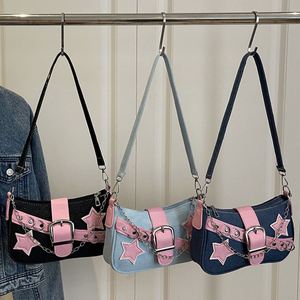 Y2k Vintage <b>Mini</b> Handbags, Color Block Star Chain Shoulder <b>Crossbody</b> <b>Bags</b>, Cute Kawaii Punk Style <b>Bags</b> for Girls & Students - Product Image 1
