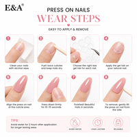 Vente en gros Manisky – Faux ongles à presser en ABS, style français, faits main, de haute qualité, réutilisables, à paillettes, pour usage quotidien ou fêtes, couvrance totale, forme amande