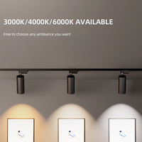 Projecteur LED sur rail OKELI 30W en aluminium, design moderne pour la maison et le bureau, promotion, tête mobile orientable, COB 10W 20W, éclairage sur rail