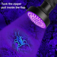 Lampe de poche UV Super lumineuse 395, torche UV LED 128, détecteur Ultraviolet, lampe de poche pour l'urine de chien, les taches d'animaux de compagnie ou les punaises de lit