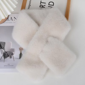 Bufanda de felpa cálida con Cuello de piel cruzada versátil <span class=keywords><strong>para</strong></span> mujer de otoño e invierno con piel sintética de conejo Rex <span class=keywords><strong>para</strong></span> niña - Product Image 5