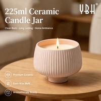 YBH Custom 225ML Nordic Home Decor Handmade Ceramic Eco-Friendly Matte Candle Jars Custom Logo Colorful Vessels Valentine's Day