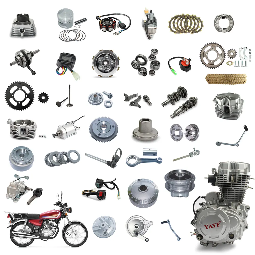 عرض ساخن CG125 CG150 أجزاء محرك الدراجة النارية الكاملة وملحقات الهيكل ل 125CC 150CC أجزاء البيع