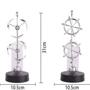 เครื่องดนตรีเคลื่อนไหวต่อเนื่องแบบสองล้อระดับไฮเอนด์  ของเล่นวิทยาศาสตร์แม่เหล็กไฟฟ้าขนาดใหญ่  ลูกตุ้มหมุนสองวง  ของขวัญเพื่อการศึกษาด้านวิทยาศาสตร์ - Product Image 4