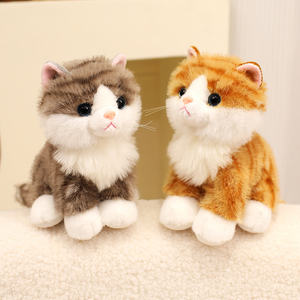 Nueva llegada de peluche simulación sentado gato relleno Animal decoración del hogar niños cumpleaños regalo suave realista gato muñeca juguete - Product Image 6