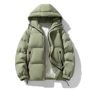 Blouson d'hiver pour homme personnalisé avec logo, col montant, en coton rembourré, graphène, style simple et uni, pour le loisir - Product Image 2