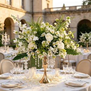 DKB Custom Nouvelle Décoration Boule de Fleurs Haute Qualité Blanche et Verte pour Hôtels, Mariages et Fêtes - Product Image 1