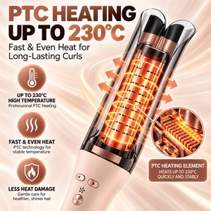 <span class=keywords><strong>Fer</strong></span> à <span class=keywords><strong>boucler</strong></span> automatique à air froid, cordon rotatif à 360°, 4 réglages de température, indicateurs LED, maintien toute la journée, chauffage PTC, anti-brûlure, qualité salon - Product Image 4