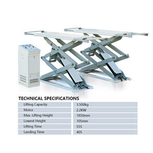 Гидравлический ножничный подъемник для автомобилей, грузоподъемность 4 тонны (4000 кг, 3,5 т), стальной, сверхмощный, мобильный подъемник для транспортных средств - Product Image 2
