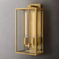 Lanterne murale extérieure carrée noire en verre trempé, applique murale étanche à 2 lumières, dimmable, style industriel moderne, lampe murale d'entrée