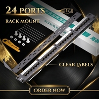 Haina Gigabit Cat6 24-Port Network Distribution Frame Kelas Teknik 1U Kabinet Rak Baja Cold-Rolled Panel Patch HN-624
