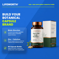 Kapsul Perawatan Rambut Pria LIFEWORTH Private Label Biotin Zinc Saw Palmetto 60 Kapsul OEM ODM