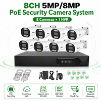 Système de surveillance Wistino 8MP PoE IP Camera 8CH NVR avec vision nocturne couleur en temps réel, alerte de mouvement, système de sécurité CCTV