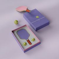 Boîte en papier rigide personnalisée de luxe avec logo pour l'emballage d'un ensemble de raquettes de pickleball, avec insert en mousse EPE, boîte cadeau à deux pièces avec couvercle et base