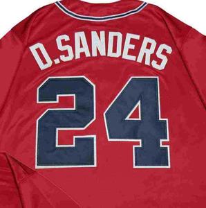 Deion Sanders-Jersey de béisbol cosido, color rojo, la mejor calidad, listo para enviar - Product Image 1