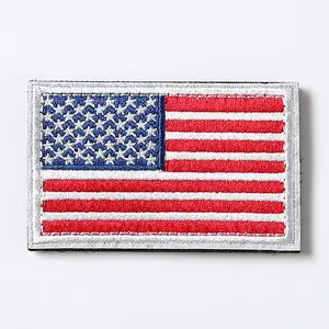 Bracciale con spalline con bandiera americana ricamata personalizzata accessori di abbigliamento in tessuto ricamato con toppa distintivo