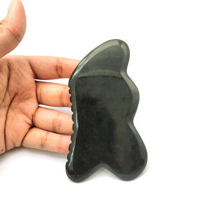 Autentico strumento <span class=keywords><strong>di</strong></span> <span class=keywords><strong>giada</strong></span> naturale verde scuro Hetian <span class=keywords><strong>Gua</strong></span> <span class=keywords><strong>Sha</strong></span> Nephrite Guasha Jade per il viso - Product Image 1