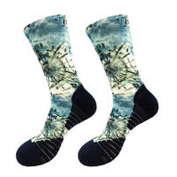 Chaussettes de sport imprimées en 3D à compression, personnalisées, colorées et tendance
