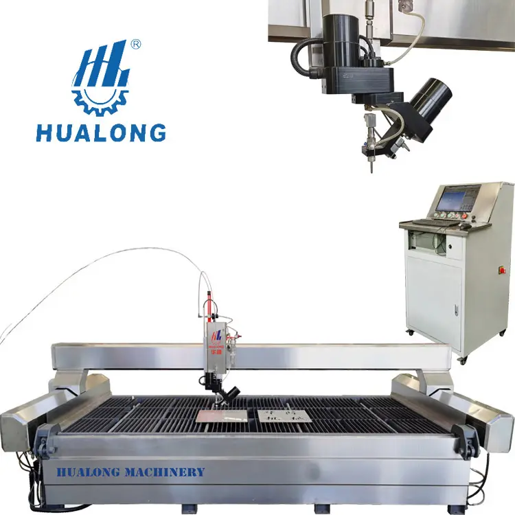 Hualong Machinery 5 Axis Waterjet Machine, Corte a jato de água 5 eixos, Cnc Water Jet Cutting Machine
