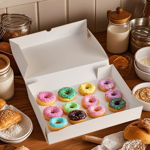 Caja <span class=keywords><strong>de</strong></span> Embalaje Biodegradable Personalizada para Pastelería, Postres, Bagels y Donas para Desayuno <span class=keywords><strong>de</strong></span> Fundom Takeaway - Product Image 2