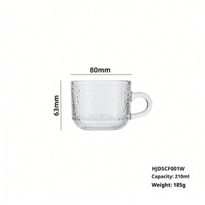 Dùng một lần thủy tinh dập nổi cốc cà phê với xử lý thiết kế hiện đại màu rắn sử dụng nhà ăn sáng & Trà máy rửa chén & lò vi sóng an toàn - Product Image 5