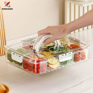 Xinhang taze kaleci şeffaf plastik saklama kabı şeffaf buzdolabı depolama kutusu bölünmüş 8 bölmeli plastik sebze saklama kutusu - Product Image 2
