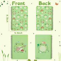 Cuaderno en espiral con estampado de animales bonitos A5, diario punteado encantador, papel térmico de hojas sueltas, papelería para escuela y oficina, cubierta de cuero para notas