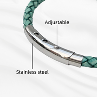 Bracelet en cuir véritable avec coque de noix de coco NFC, boucle en acier inoxydable réglable, 13,56 MHz, bracelet de carte de visite, bracelet, cadeau