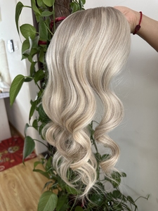 ท็อปเปอร์ผมแท้แบบไหมยึดติด  ทรงบอดี้เวฟ  สีบาลายาจ  แบบสั่งทำพิเศษ  วิกผมคุณภาพสูง  <span class=keywords><strong>ผม</strong></span>แท้ยุโรป 100%  มองไม่เห็นรอยต่อ - Product Image 1