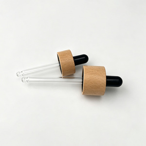Bouchon compte-gouttes en verre avec pipette en bois WeWood Vietnam, en caoutchouc noir, col en bois naturel, pour bouteille d'huile essentielle, capuchon de flacon de sérum liquide - Product Image 6