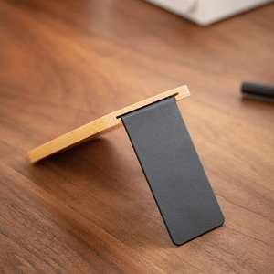 Beechwood wave pattern <b>bookend</b>, with warm and delicate wood grain, laser-engraved Chinese style water pattern desktop <b>bookend</b>. - Product Image 4