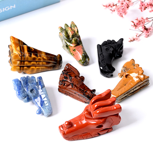 Fabbrica-diretta artigianato di cristallo naturale Reiki testa di drago di cristallo intaglio per la decorazione - Product Image 4