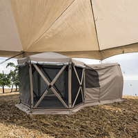 Carpa de Camping Grande de Lujo, Impermeable, de Tela Oxford, con Una Habitación y Sala de Estar, de Fibra de Vidrio, de Apertura Rápida para Familias Grandes, para las Cuatro Estaciones