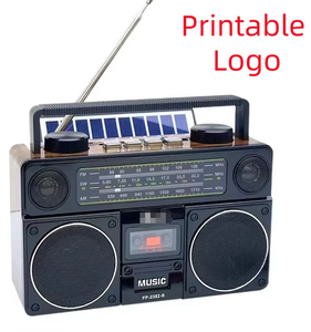 Boombox solaire d'usine avec lecteur de cassettes, radio multibandes et connexion sans fil, appareil audio portable en plastique - Product Image 1