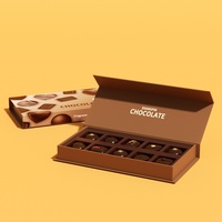 Emballage cadeau en chocolat écologique personnalisé, boîte en papier rigide magnétique de luxe en forme de livre, recyclable, avec doublure en éponge et inserts en plastique