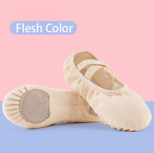 Klassische schwarze Ballerina Hausschuhe Wohnungen Ballett Braun Stretch Leinwand Balletts chuhe Tanz für Frauen und Mädchen Kinder - Product Image 4