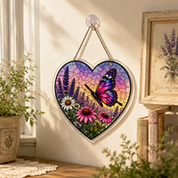 Pendentif en acrylique personnalisé Art Déco avec photos imprimées UV, imperméable, en forme de cœur, cadeau à suspendre pour Halloween et mariage