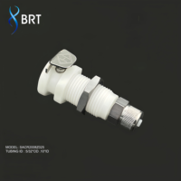Connecteur mâle à déconnexion rapide en plastique pour montage sur panneau, sans valve, pour raccord de tuyau d'air de 1/8 pouce