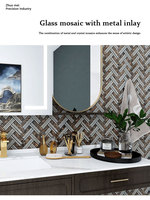 Tuile de mosaïque en verre mélangé métal nouveau design décoration galvanisée pour la décoration de la maison mur intérieur