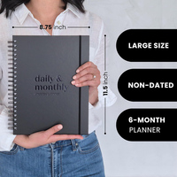 Agenda Personalizada Prolead con Logotipo Impreso en Lámina Dorada, Tapa Dura A5, Espiral, Ecológica, Planificador Mensual y Semanal, Regalo para Oficina y Escuela