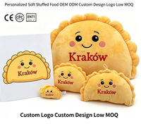 Peluche personnalisée brodée en forme de dumplings, poupée en peluche, jouet doux, cadeau, petit porte-clés de Cracovie, Pologne, dumplings, usine OEM