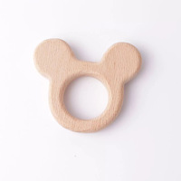 Jouets de dentition en bois pour bébé, anneau de dentition en bois naturel pour la douleur des bébés, vente en gros