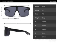 2330 Lunettes de soleil unisexes surdimensionnées style rétro urbain tendance Y2K classiques pour la conduite, les activités de plein air et le quotidien