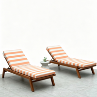 Chaise longue de jardin en teck pour hôtel, complexe hôtelier, piscine, plage, extérieur